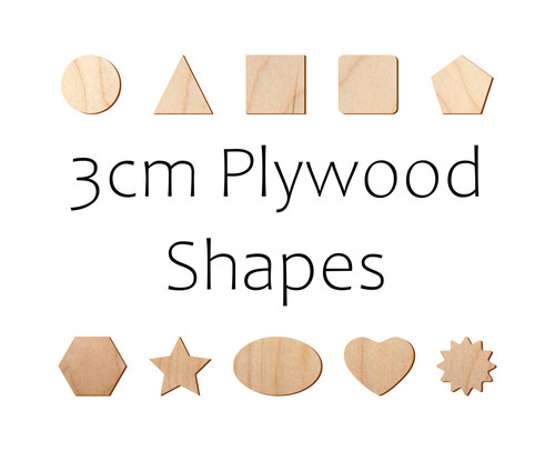 3cm wooden shape tag craft - shape,