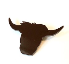 Highland Cow Brooch Badge Pin Scarf Fastener In Brown Acrylic
