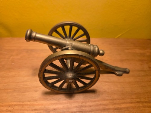 Vintage brass miniature cannon - miniature,