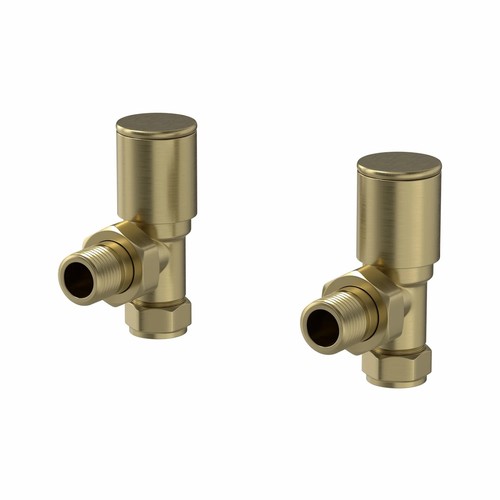 Angled brushed brass radiator - brushed,