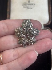 Vintage Marcasite Leaf Brooch