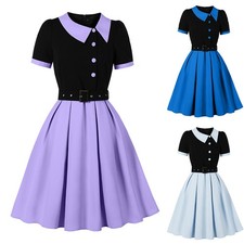 Women's 1940s Vintage Audrey Skater Dress Rockabilly Evening Party Prom Dresses