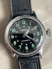 Mortima Wrist Watch 12/24 Hour Field Dial Manual Winding Vintage