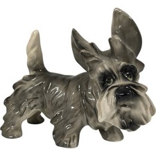 Ceramic Scottish Terrier Dog Figurine Glossy Finish Decorative Ornament