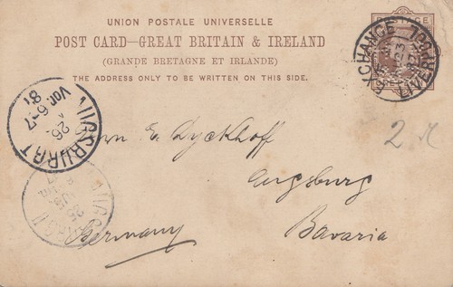 England 1887 postal - england:,