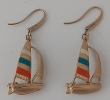 NW3 Hobbs Regatta Earrings Hampstead Brook Gold Plated Enamel Hook