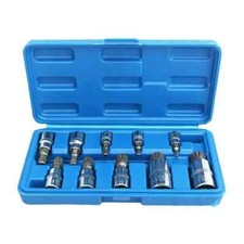 10pc XZN 12 Point MM Triple Square Spline Bit Socket Set Tamper Proof