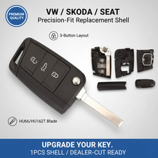 Key Shell Case Folding 3 Button Volkswagen Car Remote Cover Fob Housing Blank 