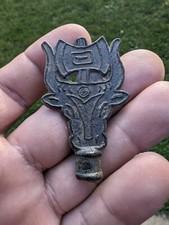 Metal Detecting UK Woodland Find Artefact Depicting Bullhead With Axe