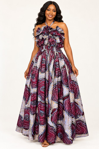 African print long - long, circle