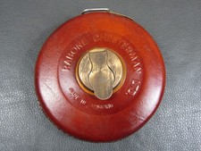Vintage 10m leather steel tape measure by Rabone Chesterman