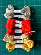 8 x Appleton 40m Tapestry Yarns - 100% Wool Skeins -  Mixed Orange Yellow Shades