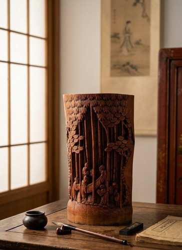 Antique chinese carved bamboo - antique,
