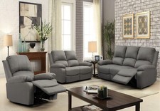 Fabric recliner sofa suite - sofa, 3