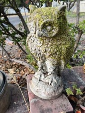 Vintage Solid Cement 17” Owl