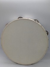 Tiger TAM91-12 12" wooden tambourine single-row jingle natural wood rawhide head