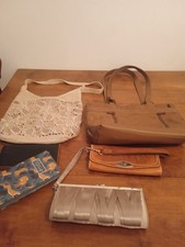 WOMEN'S BAG & PURSE BUNDLE x 6 various colours and styles