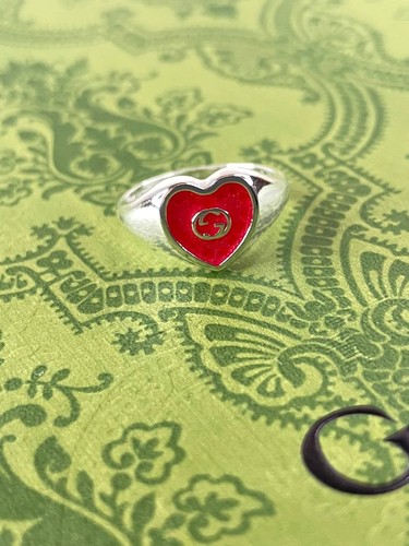 Gucci silver red heart - silver, ring