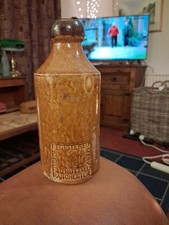 R & D  Nuttall Manchester dark  brown lip STONEWARE GINGER BEER BOTTLE