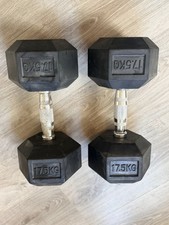 “Pair 17.5kg Hex Dumbbells
