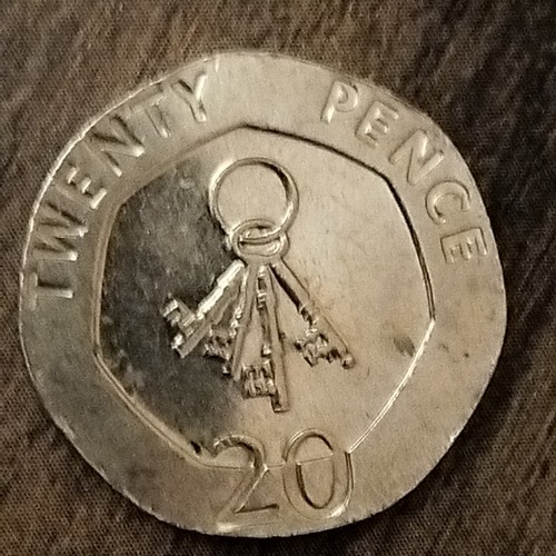 Gibraltar 2010 20p keys coin - gibraltar,