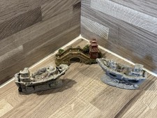 Fish Tank Aquarium Ornaments Of 3 Ship (2) Bridge (1)