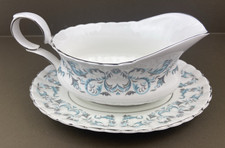 Royal Stafford Harmony Bone China Gravy Boat & Saucer Vintage Retro Pottery. VGC