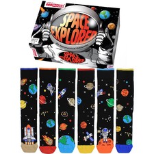 Sock Academy - SPACE EXPLORER 6-11 - 6 Odd Socks Gift Box United Oddsocks - UK 6