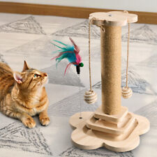Cat Scratching Post Cats Scratcher Play Stand Scratch Pole Kitten Track Ball Toy