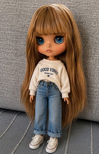 Neo blythe doll brown hair - neo,