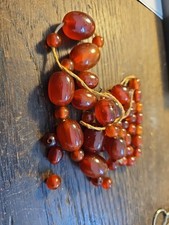 Art Deco Amber Bead Set For Re Stringing Etc 74gms 
