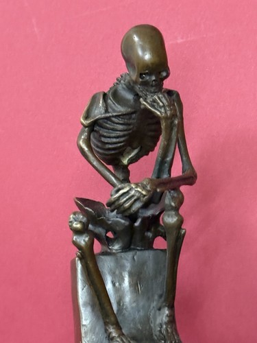 Skeleton bronze sculpture - skeleton,
