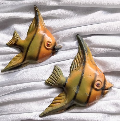 Vintage metal angel fish wall - angel,