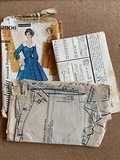 SIMPLICITY 2906 SEWING PATTERN  1950s DRESS DETACHABLE COLLAR Bust 36"