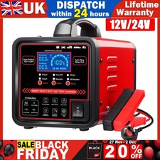 Heavy Duty Battery Charger 15A Automatic Battery Maintainer 12V/24V for Car RV