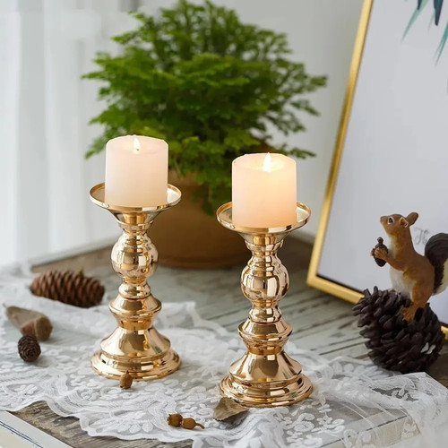 Metal pillar candle - metal,
