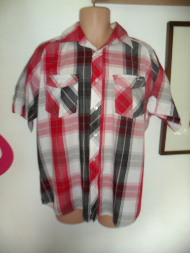Airwalk red check - short, sleeve