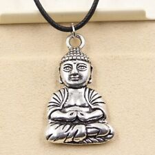 Buddha Pendant Silver Necklace anesha Buddah Ganapati Hindu