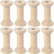 8Pcs Wooden Spools of Crafts