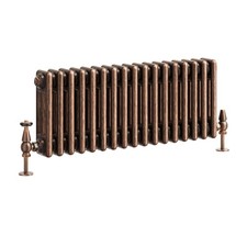 Traditional 3 Column Radiator Aged Copper Central Vertical Rad 300 x 785mm
