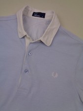 Fred Perry Polo Shirt Men's M Medium Blue Cotton Short Sleeve Mods SKA