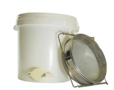 Honey Settling Tank (plastic) with Honey Gate and Double Honey Strainer