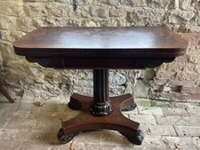 19th Century Antique Victorian Regency Mahogany Swivel Top Card Table 