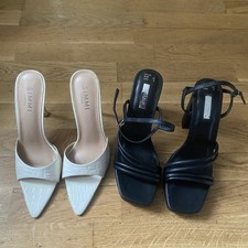 2 Heels bundle - Simmi white mules heels and black Primark platform heels