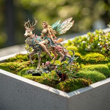 Garden Sitting Fairy Statue Ornament Acrylic Crafts Landscaping Figurine Decor