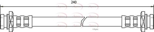 Brake hose rear fits fiat - hose,