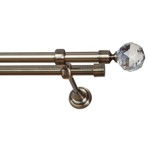 Metal double curtain pole - double,