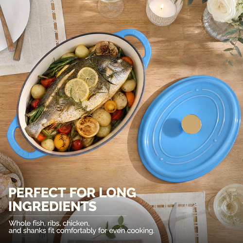 5qt oval enameled - oval, iron