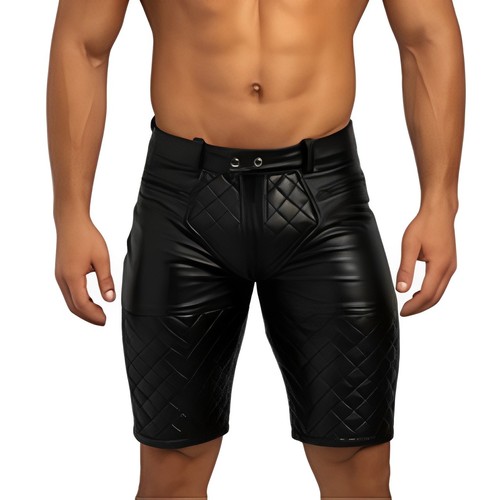 Men genuine black leather - black,