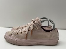Converse All Stars Pink Rose Gold Leather Low Tops Size UK 5.5 -B16